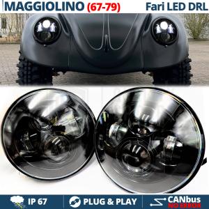 2 Full LED 7" Inches Headlights 6500K for VW BEETLE-BUG VINTAGE 6500K Ice White | Parking Lights + Low + High Beam