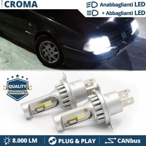 Kit LED H4 Per FIAT CROMA 154 Luci Anabbaglianti + Abbaglianti 6500K 8000LM | Plug & Play CANbus