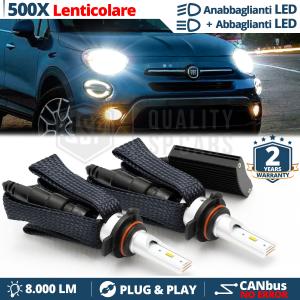 Kit Luci LED HIR2-HIR per FIAT 500X | Anabbaglianti + Abbaglianti LED Lenticolari | CANbus, 6500K 8000LM