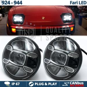2 Full LED 7" Inches Headlights for PORSCHE 924-944 6500K Ice White | Parking Lights + Low + High Beam