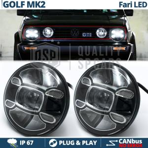 2 Full LED 7" Inches Headlights for VOLKSWAGEN GOLF MK2 6500K Ice White | Parking Lights + Low + High Beam