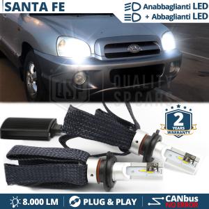 Kit LED H4 para HYUNDAI SANTA FE 1 Luces de Cruce + Carretera | 6500K 8000LM CANbus