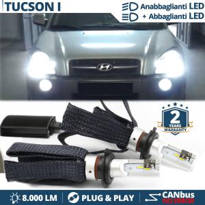 H4 LED Kit für HYUNDAI TUCSON 1 Abblendlicht + Fernlicht | 6500K Weiss Eis 8000LM CANbus