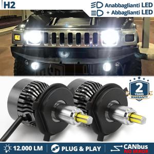 Kit LED Anabbaglianti + Abbaglianti per HUMMER H2 CANbus | 6500K Bianco Ghiaccio 12000LM