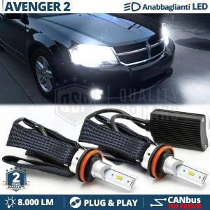 H11 LED Kit für Dodge AVENGER 2 Abblendlicht CANbus Birnen | 6500K Weißes Eis 8000LM