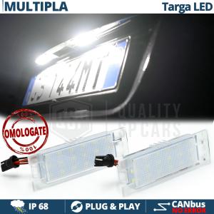 2 Luces de Matricula LED para FIAT MULTIPLA, MAREA | CANBUS 18 LED 6.500K BLANCO FRIO Plug & Play 