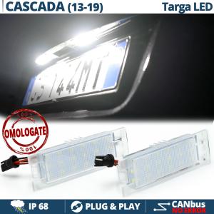 Luci Targa LED per OPEL CASCADA (13-19) | Placchette Complete CANbus NO Errori | 18 LED Luce Potente BIANCO GHIACCIO