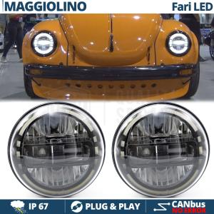 2 Full LED 7" Inches Headlights for VW BEETLE-BUG CLASSIC | King Kong Led Headlights 6500K Ice White Light 