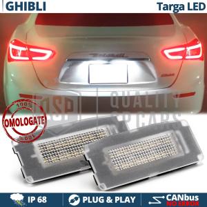 Luci Targa LED Per Maserati Ghibli M157 | Placchette Led CANbus, Luce Bianca POTENTE, Omologate 