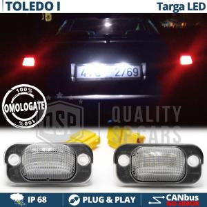 Éclairage Plaque Full LED pour Seat Toledo 1, CANbus | 18 LED 6.500k Blanc Pur