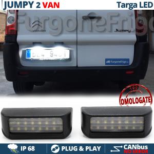 LED License Plate Lights CANbus for Citroen JUMPY 2 Van | 6500K Ice White Light, Plug & Play
