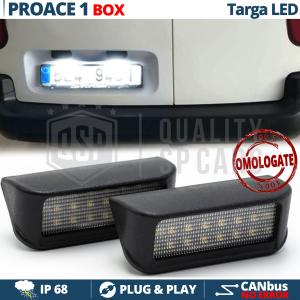 LED License Plate Lights CANbus for Toyota PROACE 1 Box | 6500K Ice White Light, Plug & Play