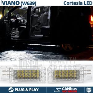 2 Luci di Cortesia LED Per MERCEDES VIANO W639 | Placchette LED Sottoporta CANbus Luce Bianca