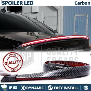 Rear Adhesive LED SPOILER For Chevrolet Corvette | Roof SEQUENTIAL LED Strip in Black Carbon Fiber Effect
