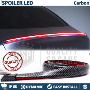 Rear Adhesive LED SPOILER For Peugeot 508 | Roof SEQUENTIAL LED Strip in Black Carbon Fiber Effect