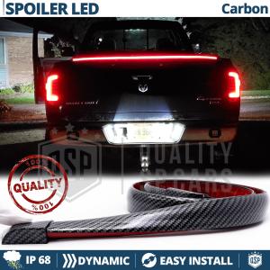 Rear Adhesive LED SPOILER For Dodge Ram | Roof SEQUENTIAL LED Strip in Black Carbon Fiber Effect