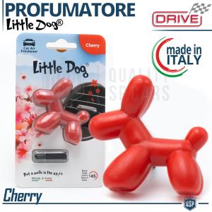 PROFUMATORE Auto Cagnolino Little Dog® ROSSO | Profumo Abitacolo CILIEGIA 45gg | MADE IN ITALY