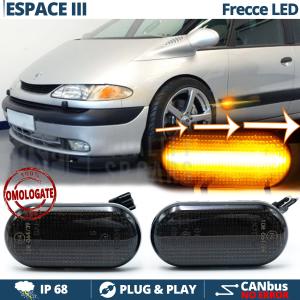 LED Side Markers for Renault ESPACE 3 Sequential Dynamic  Black Smoke Lens, E-Approved, Canbus No Error