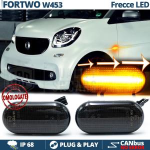 LED Side Markers for Smart Fortwo W453 Sequential Dynamic  Black Smoke Lens, E-Approved, Canbus No Error