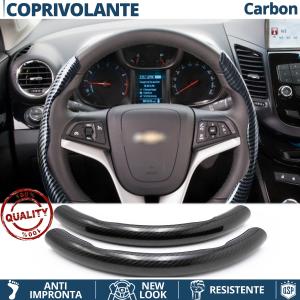 COPRIVOLANTE Per Chevrolet, Effetto FIBRA DI CARBONIO Nero SOTTILE Sportivo Antiscivolo