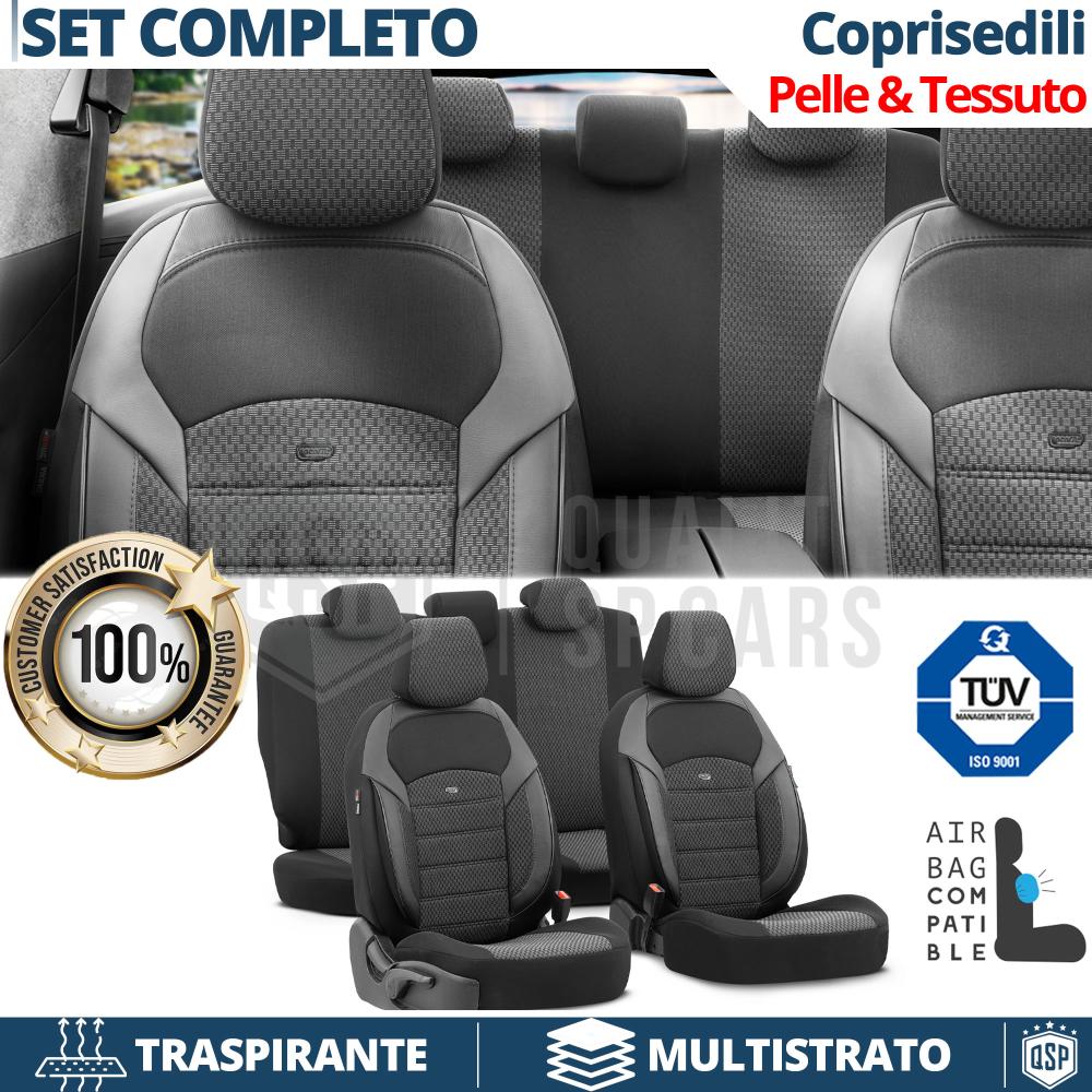SITZBEZÜGE für Fiat 500L, KOMPLETT SET Vorne + Hinten aus Stoff und PU  Leder