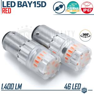 2 Lampadine LED P21/5W - BAY15D CANbus ROSSE | Luci Stop + Posizione | 1400LM Plug & Play