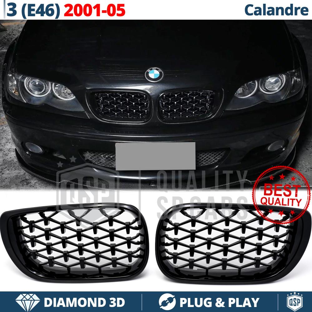 CALANDRES Avant pour BMW Série 3 E46 (01-05), Diamant 3d Design | Noir  Brillant Tuning M
