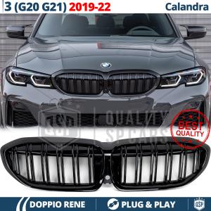 Front GRILLE for BMW 3 Series G20 G21 (19-22), Double Slat Design | Glossy Black Grill Tuning M