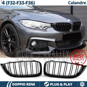 GRIGLIE Doppio Rene per BMW Serie 4 (F32, F33, F36) Mascherine Anteriori Nero Lucido | Calandre Tuning M4