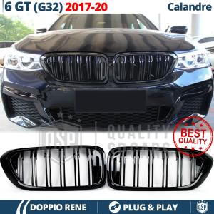 Front GRILLE for BMW 6 Series GT (G32) 17-20, Double Slats Design | Glossy Black Grill Tuning M