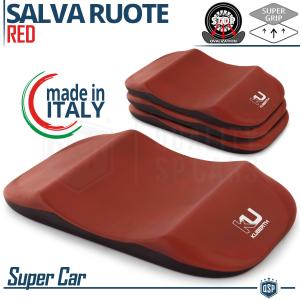 Red Tire Cradles Flat Stop Protector, Anti-Ovalizing Wheel Saver | Original KUBERTH S Supercar MADE IN ITALY