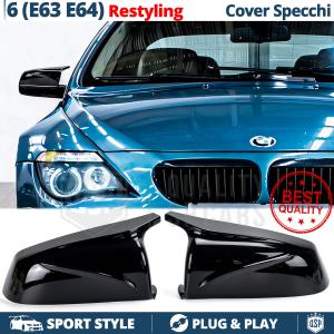 Side MIRROR CAPS for Bmw 6 Series E63 E64 (08-11) | Glossy Black Thick Covers | Lifetime Warranty