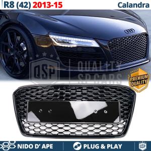 CALANDRE Avant pour Audi R8 42 (13-15), NID D'ABEILLE Noir Brillant | Tuning Design rs 