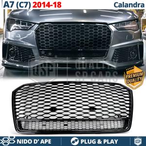 Front GRILLE for Audi A7 C7, S7 (14-18), HONEYCOMB Grille Gloss Black | Tuning Style rs