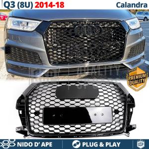 Front GRILLE for Audi Q3 8U (14-18), HONEYCOMB Grille Gloss Black | Tuning Style rs