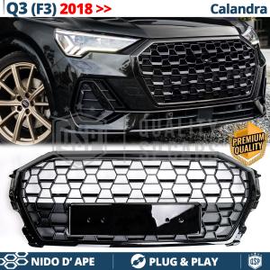 Front GRILLE for Audi Q3 F3, SQ3 (from 2018), HONEYCOMB Grille Gloss Black | Tuning Style rs