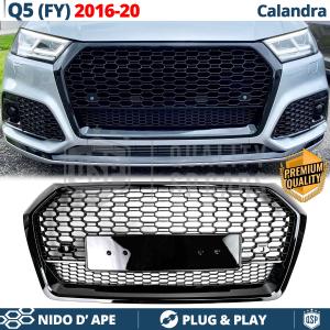 CALANDRE Avant pour Audi Q5 FY, SQ5 (16-20), NID D'ABEILLE Noir Brillant | Tuning Design rs 