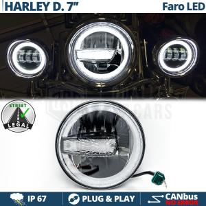 7'' Full LED DRL HEADLIGHT FOR Harley Davidson APPROVED Powerful White Light 6.500K | GLACE