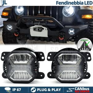 Fari Fendinebbia LED Per Jeep WRANGLER JL, OMOLOGATI, con Luci Diurne LED DRL | Luce Bianca 