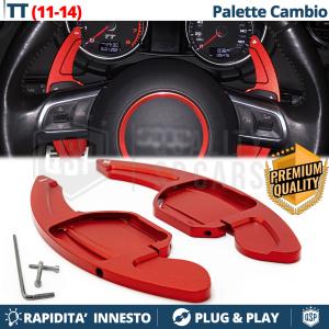 2 Steering Wheel Paddle Shift for AUDI TT (8J) 11-14 | Red Aluminum Paddle 