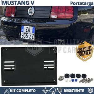 HINTEN Quadratischer Nummernschildhalter für Ford Mustang 5 | KOMPLETTSET Schwarz EDELSTAHL
